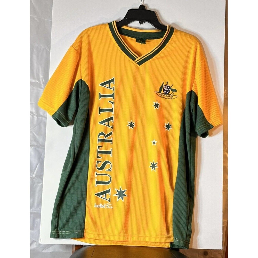 Joey Roo Australia Soccer Jersey Size Medium Yellow & Green Excellent Condition
